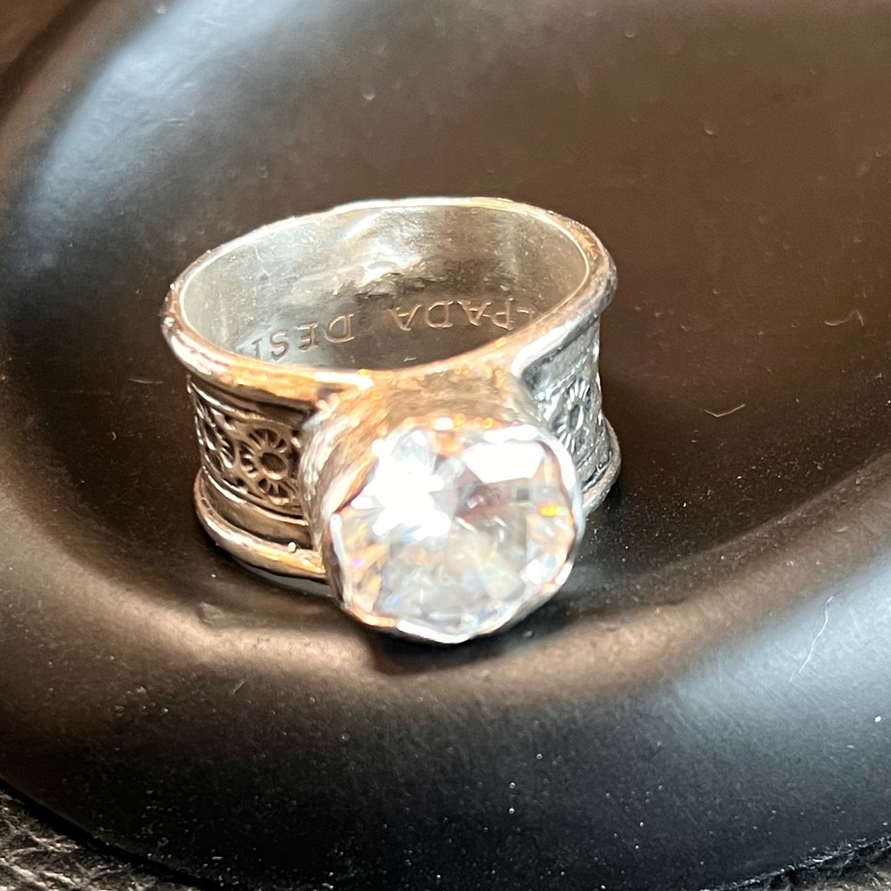 Silpada Silver Ring with Clear Stone